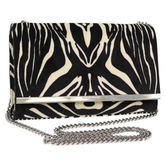 SAINT LAURENT Chain Bag Fabric Zebra Pattern 707690 FAAIA 1075 Auth 127912M - Picture 1 of 14